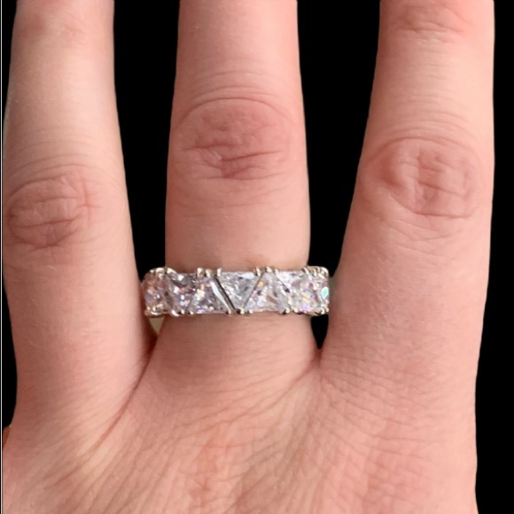 TRILLION CUT DIAMOND ETERNITY RING - Picture 4 of 7